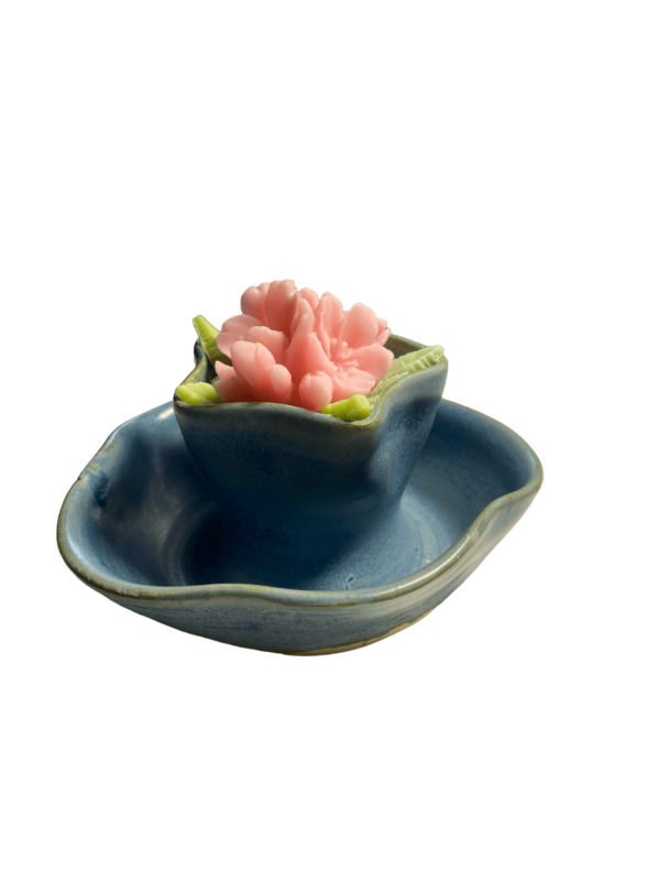 Peach Blossom Candle with Ceramic base - Image 2