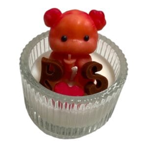 Custom Initial Bear Tealight Candle