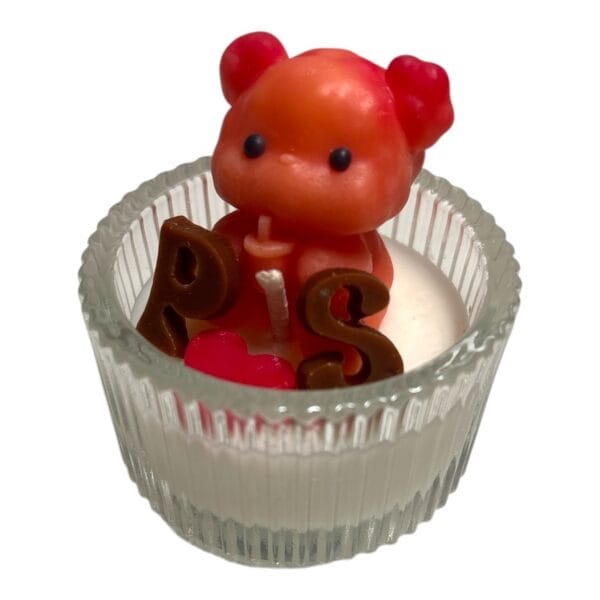 Custom Initial Bear Tealight Candle - Image 3